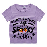 Halloween Kids Boy&Girl Tops Thick Thighs And Spooky Vibes T-shirts