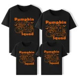 Halloween Matching Family Tops Exclusive Design Orange Pumpkin Squad T-shirts