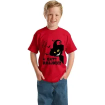 Halloween Kids Boy&Girl Tops Exclusive Design Witch Cat T-shirts