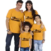 Halloween Matching Family Pajamas Exclusive Design Happy Halloween Word Art T-shirts