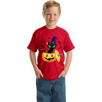 Halloween Kids Boy&Girl Pajamas Exclusive Design Cat And Pumpkin T-shirts