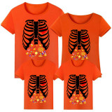 Halloween Matching Family Tops Colorful Candies Skeletons T-shirts