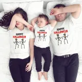 Halloween Matching Family Tops Dancing Skeletons White T-shirts