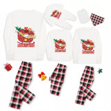 Christmas Matching Family Pajamas Exclusive Design Gnomies In the Shopping Car White Pajamas Set