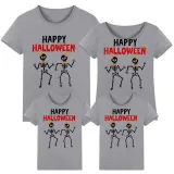 Halloween Matching Family Tops Dancing Skeletons White T-shirts