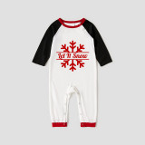 Christmas Matching Family Pajamas Exclusive Design Let It Snow Snowflake White Pajamas Set
