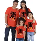 Halloween Matching Family Tops Colorful Candies Skeletons T-shirts
