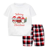 Christmas Matching Family Pajamas Three Penguins Merry Christmas Short Pajamas Set