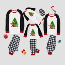 Christmas Matching Family Pajamas Exclusive Design Santa Decorat The Xmas Tree White Pajamas Set