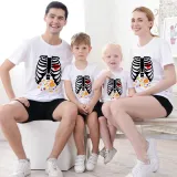 Halloween Matching Family Tops Colorful Candies Skeletons T-shirts