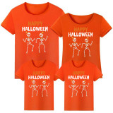 Halloween Matching Family Pajamas Dancing Skeletons Red T-shirts
