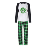 Christmas Matching Family Pajamas Exclusive Design Let It Snow Snowflake Green Plaids Pajamas Set