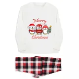Christmas Matching Family Pajamas Exclusive Design Three Penguins Merry Christmas White Pajamas Set