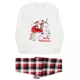 Christmas Matching Family Pajamas Unicorn Riding Santa Pajamas Set