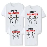 Halloween Matching Family Tops Dancing Skeletons White T-shirts