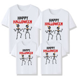 Halloween Matching Family Tops Dancing Skeletons White T-shirts