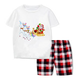Christmas Matching Family Pajamas Exclusive Design Santa Claus and Unicorn Short Pajamas Set