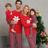 Christmas Matching Family Pajamas Exclusive Design Snowflake Emoji Black Red Plaids Pajamas Set