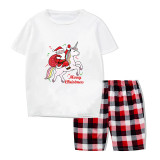 Christmas Matching Family Pajamas Exclusive Design Santa Unicorn Riding Short Pajamas Set
