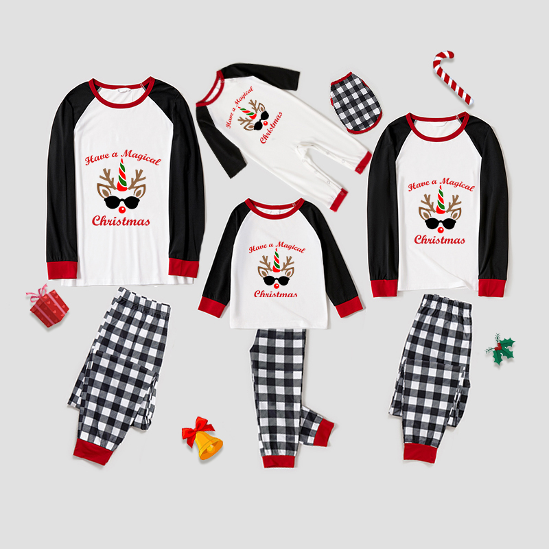 Christmas Matching Family Pajamas Exclusive Design Have a Magical Christmas White Pajamas Set
