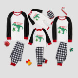 Christmas Matching Family Pajamas Exclusive Design Dinosaur Christmas Tree  White Pajamas Set