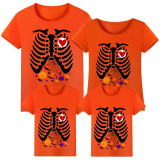 Halloween Matching Family Tops Pumpkin Bats Heart Skeletons T-shirts