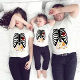 Halloween Matching Family Tops Colorful Candies Skeletons T-shirts