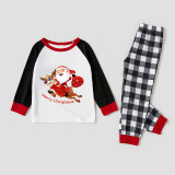 Christmas Matching Family Pajamas Exclusive Design Santa Claus and Deer Gift Box White Pajamas Set