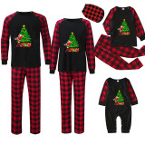 Christmas Matching Family Pajamas Exclusive Design Santa Decorat The Xmas Tree Black Pajamas Set