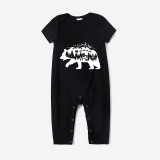 Christmas Matching Family Pajamas Exclusive Design Christmas Tree Bear Black Pajamas Set