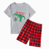 Christmas Matching Family Pajamas Exclusive Design Dinosaur Christmas Tree  Short Pajamas Set