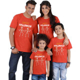 Halloween Matching Family Pajamas Dancing Skeletons Red T-shirts
