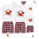 Christmas Matching Family Pajamas Exclusive Design Santa Claus and Deer Gift Box Short Pajamas Set