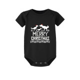 Christmas Matching Family Pajamas Exclusive Design Dinosaur Merry Christmas Black Pajamas Set