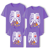 Halloween Matching Family Tops Colorful Candies Skeletons T-shirts