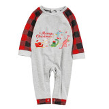 Christmas Matching Family Pajamas Exclusive Design Dinosaur and Santa Claus Gray Pajamas Set