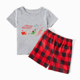 Christmas Matching Family Pajamas Exclusive Design Dinosaur and Santa Claus Short Pajamas Set