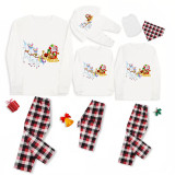 Christmas Matching Family Pajamas Exclusive Design Santa Claus and Unicorn Green Plaids Pajamas Set