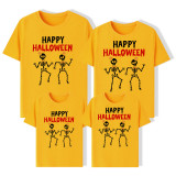 Halloween Matching Family Tops Dancing Skeletons White T-shirts
