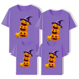 Halloween Matching Family Tops Witch Hat Pumpkins Happy Face T-shirts