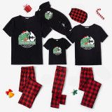 Christmas Matching Family Pajamas Exclusive Design Dinosaur The Raptor Squad Black Pajamas Set