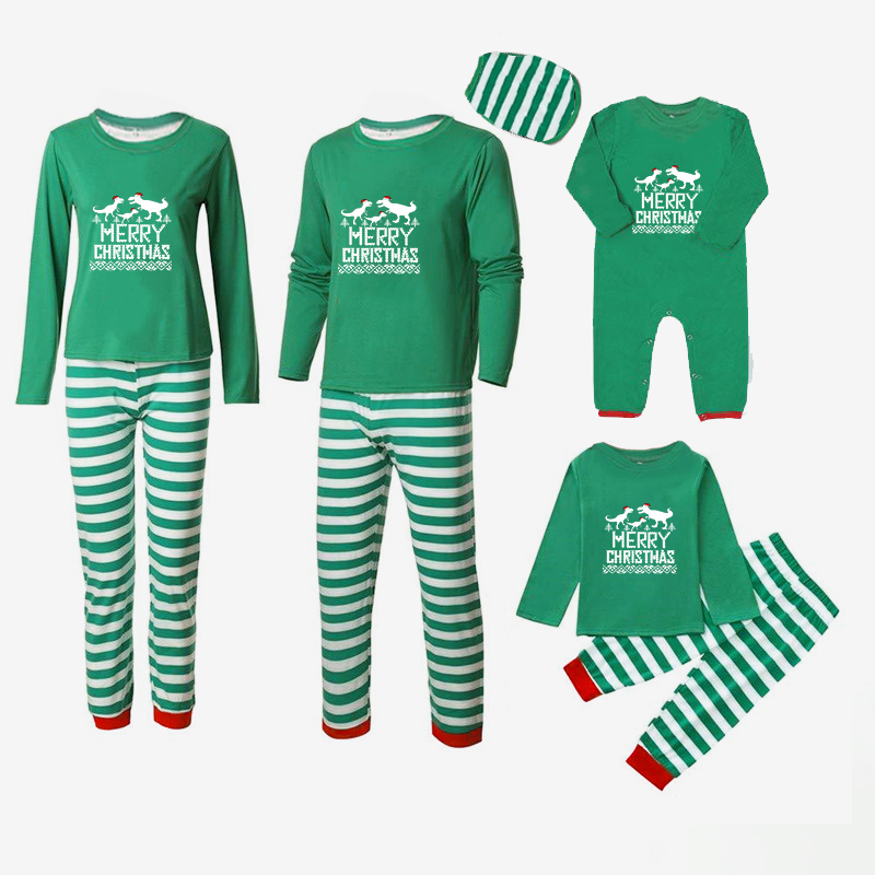 Christmas Matching Family Pajamas Exclusive Design Dinosaur Merry Christmas Black Red Plaids Pajamas Set