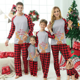 Christmas Matching Family Pajamas Exclusive Design Mery Christmas Anlter with Lights Gray Pajamas Set