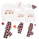 Christmas Matching Family Pajamas Exclusive Design Dinosaur and Santa Claus White Pajamas Set