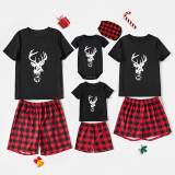 Christmas Matching Family Pajamas Exclusive Design Reindeer Head Bear Black Pajamas Set