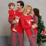Christmas Matching Family Pajamas Exclusive Design Reindeer Head Bear Red Pajamas Set