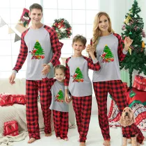 Christmas Matching Family Pajamas Exclusive Design Santa Decorat The Xmas Tree Gray Pajamas Set