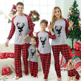 Christmas Matching Family Pajamas Exclusive Design Reindeer Head Bear Gray Pajamas Set