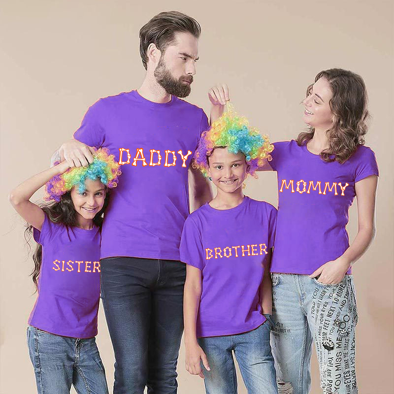 Halloween Matching Family Pajamas Daddy Mommy Sister Brother T-shirts