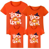 Halloween Matching Family Pajamas Pumpkin Witch Hat Trick Or Treat T-shirts